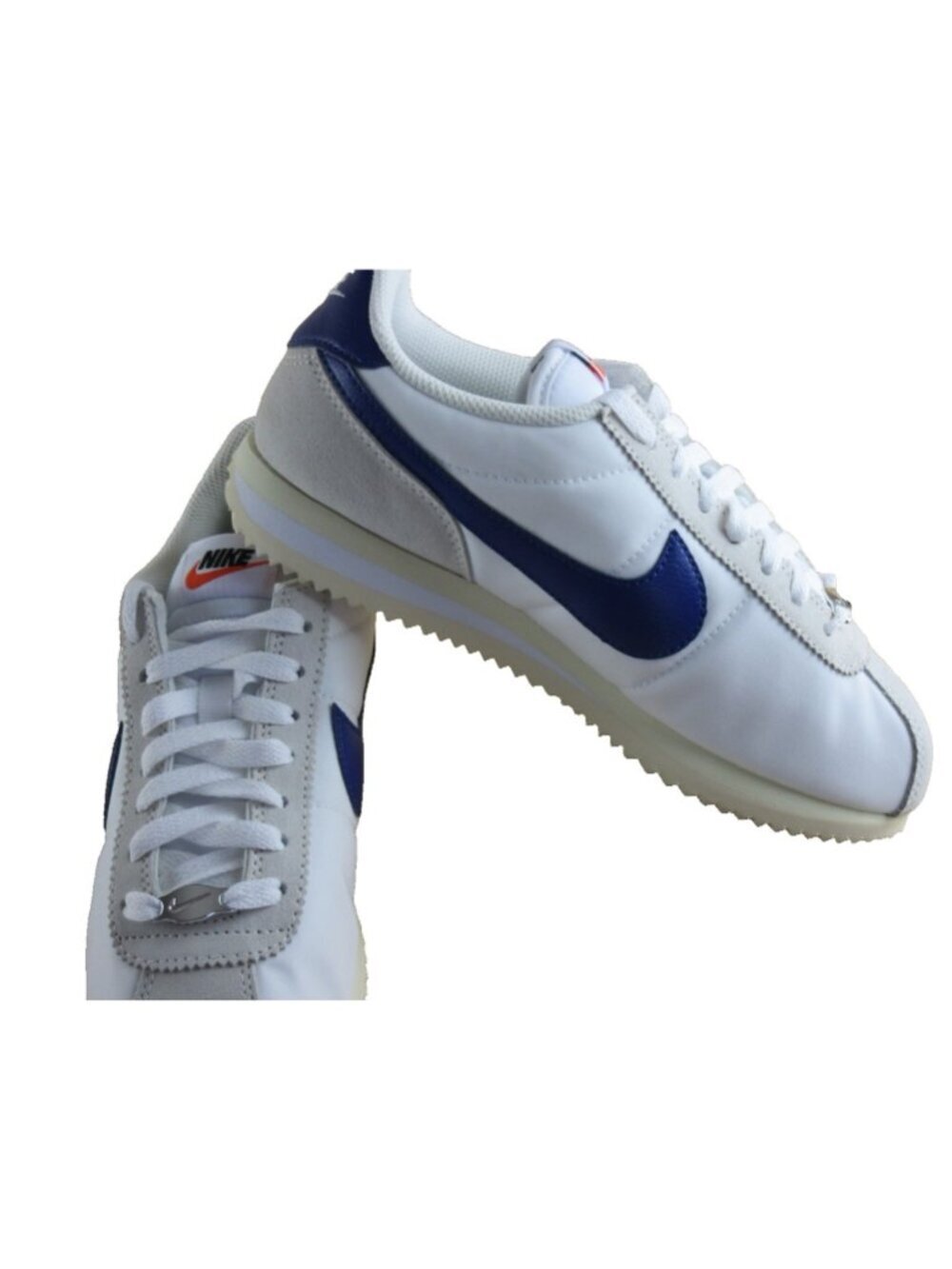 Nike Women's Cortez Textile Running Lifestyle Shoes White Deep Blue Size 7.5 NEW - Picture 4 of 7